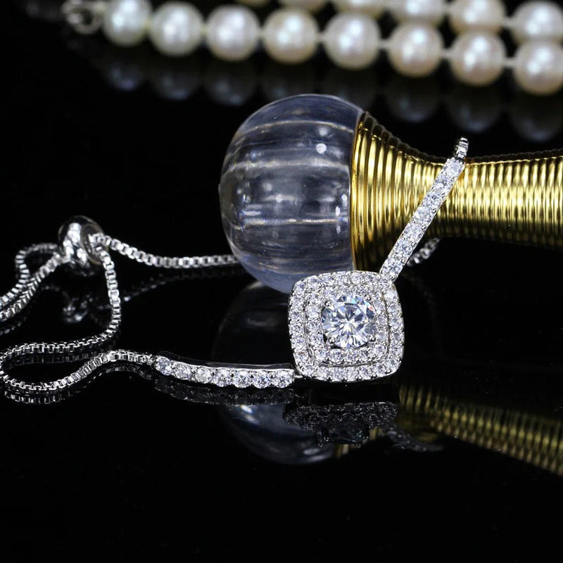 White Gold Platinum Square Ladies Bracelet