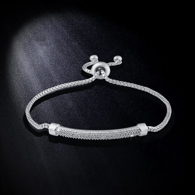 Diamond Bar White Gold Bracelet