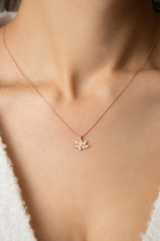Lotus Chain Necklace 925 Sterling Silver