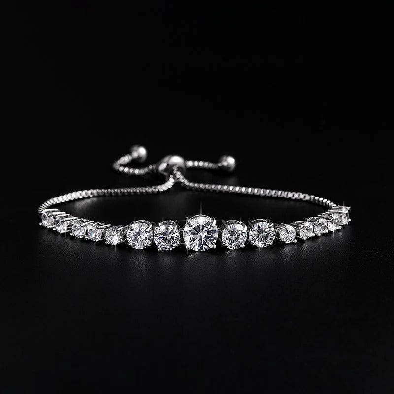 White Gold Platinum Marquise Tennis Bracelet