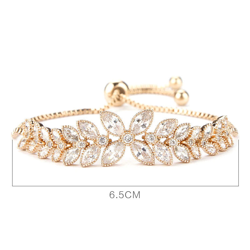 Gold Platinum Marquise Flower Bracelet - Denoss