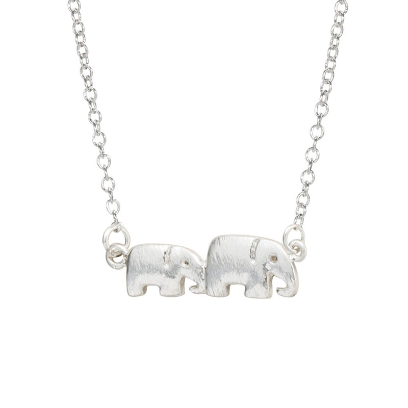 Mother and Baby Elephant Gold-Silver Necklace