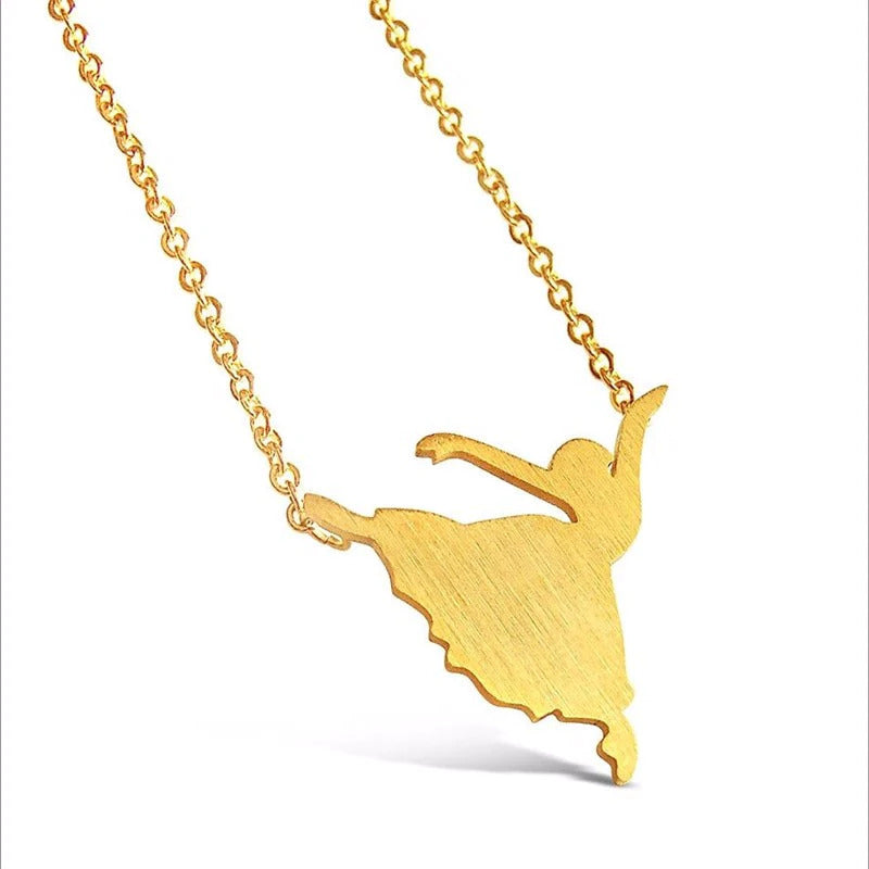 Dancing Girl Gold Necklace Minimalist Necklace