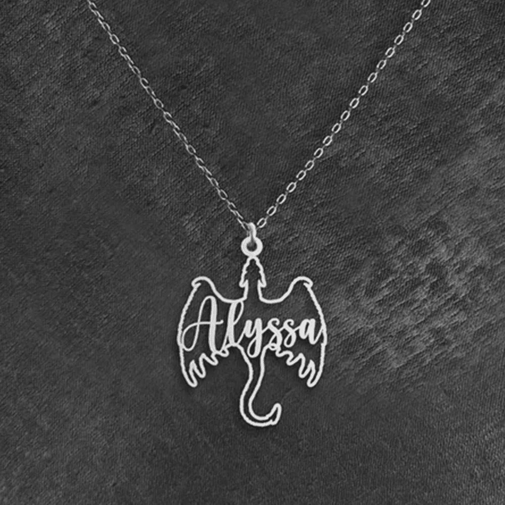 Custom Dragon Name Necklace