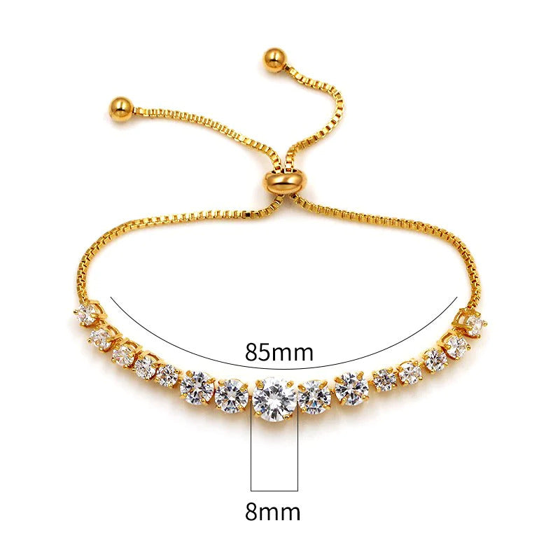 Gold Platinum Marquise Tennis Bracelet
