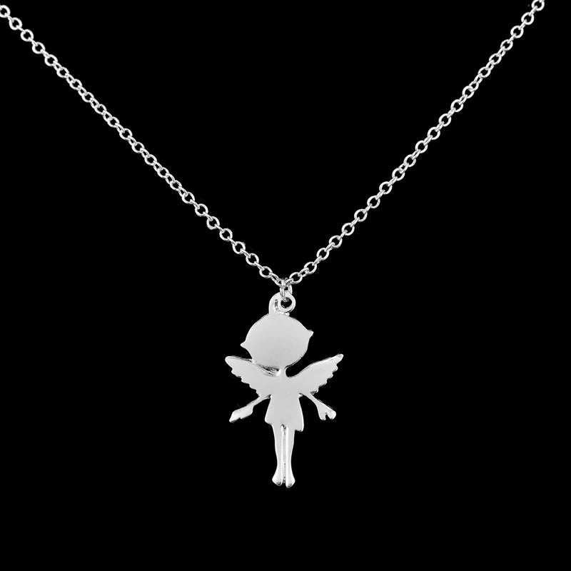 Angel Girl Necklace,silver Minimalist Necklace