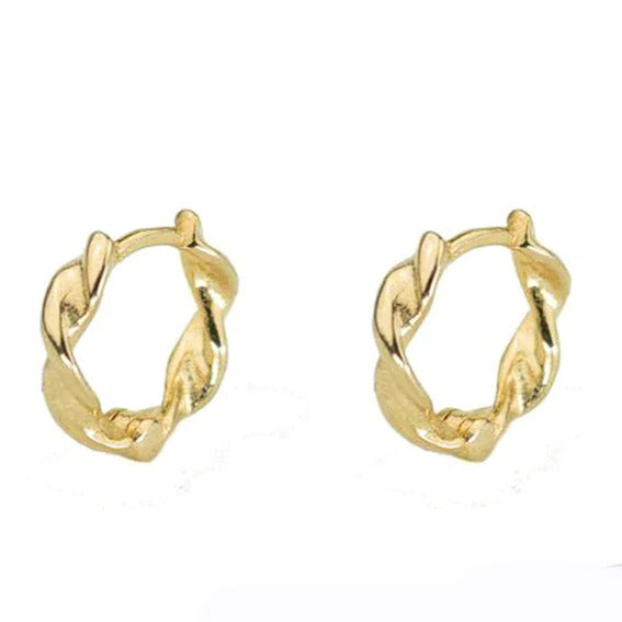 Tiny Wavy Twisted Rope Hoop Earrings