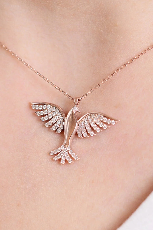 Phoenix 925 Sterling Silver Rosegold Necklace