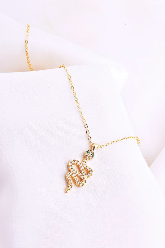 Snake Gold-Silver Zircon Necklace