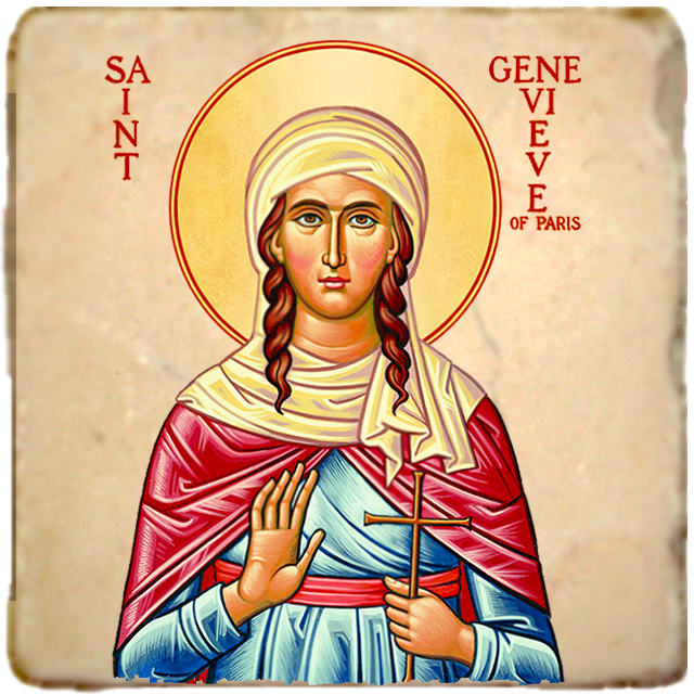 St.Genevieve Icon,Women Saint,Marble Icon,Handmade,Prayer gift,Christian Icon