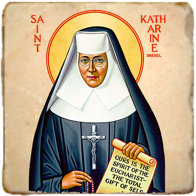 St.Katharine Drexel Icon,Women Saint,Marble Icon,Handmade,Prayer gift,Christian Icon