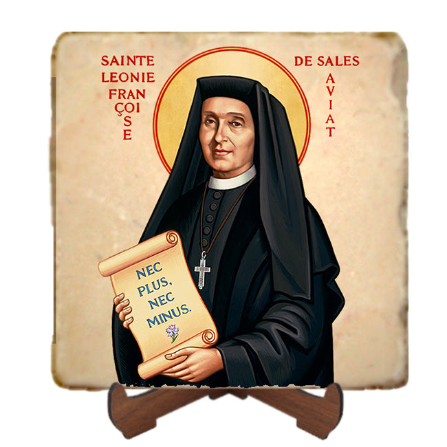 St.Leonie Aviat Icon,Women Saint,Marble Icon,Handmade,Prayer gift,Christian Icon