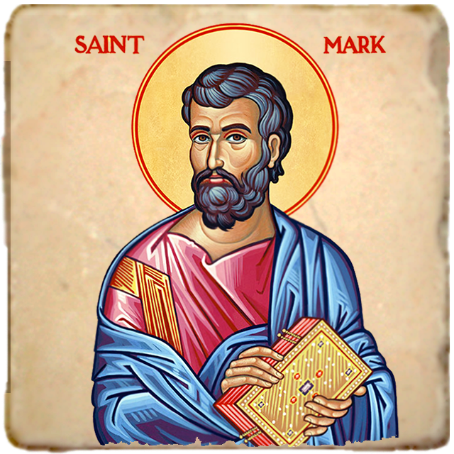 St.Mark Icon,Men Saints,Marble Icon,Handmade,Prayer gift,Christian Icon