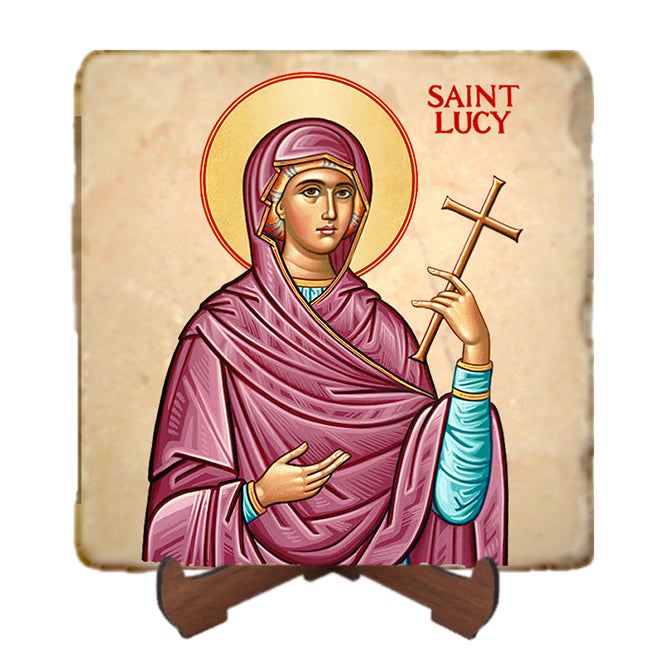 St.Lucy Icon,Women Saint,Marble Icon,Handmade,Prayer gift,Christian Icon