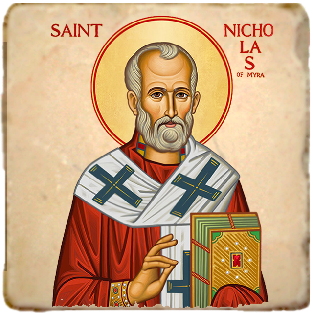 St.Nicholas of Myra Icon,Men Saints,Marble Icon,Handmade,Prayer gift,Christian Icon