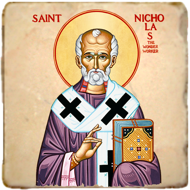 St.Nicholas Icon,Men Saints,Marble Icon,Handmade,Prayer gift,Christian Icon