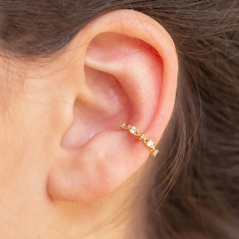 1 Piece Conch ear cuff earrings with zirconia and balls