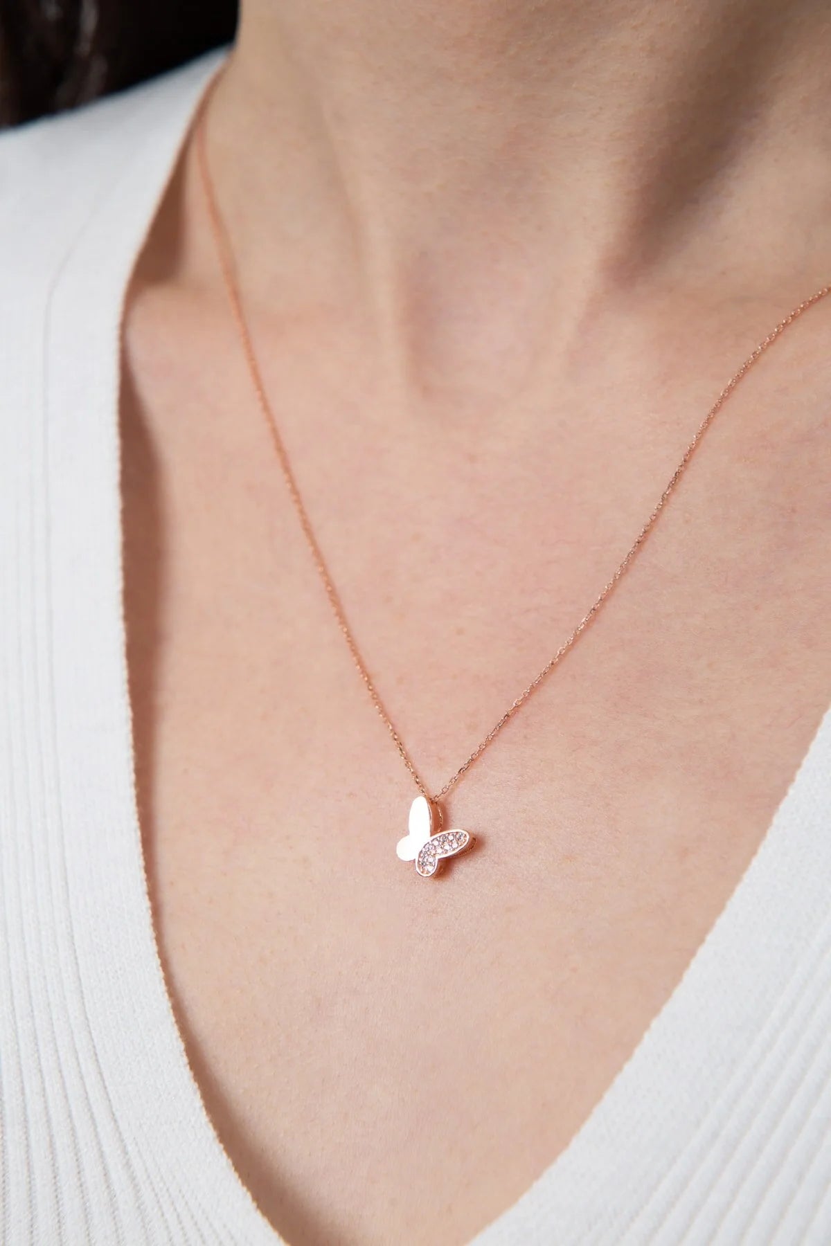 Women's Butterfly Necklace 925 Sterling Silver