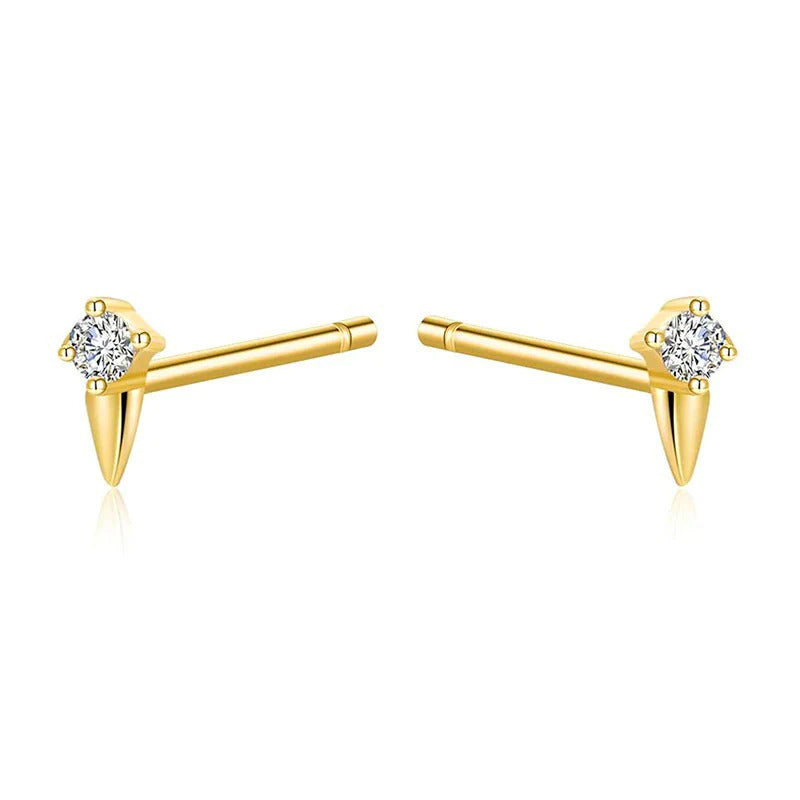 1 Piece Dainty & Tiny CZ Spike Stud Earrings