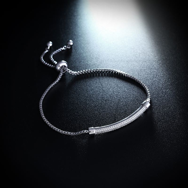 Diamond Bar White Gold Bracelet