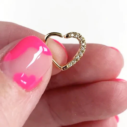 1 piece Crystal Heart Hoop Earrings