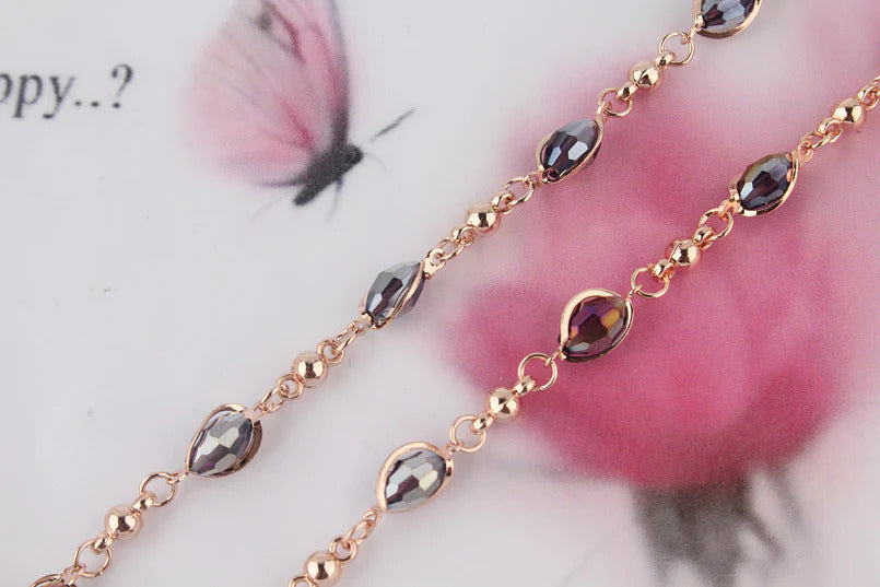 Purple crystal lady jewelry set