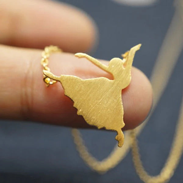 Dancing Girl Gold Necklace Minimalist Necklace