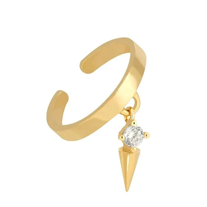 Dainty 1 Piece Triangle Spike CZ Charm Huggie Hoop Earring