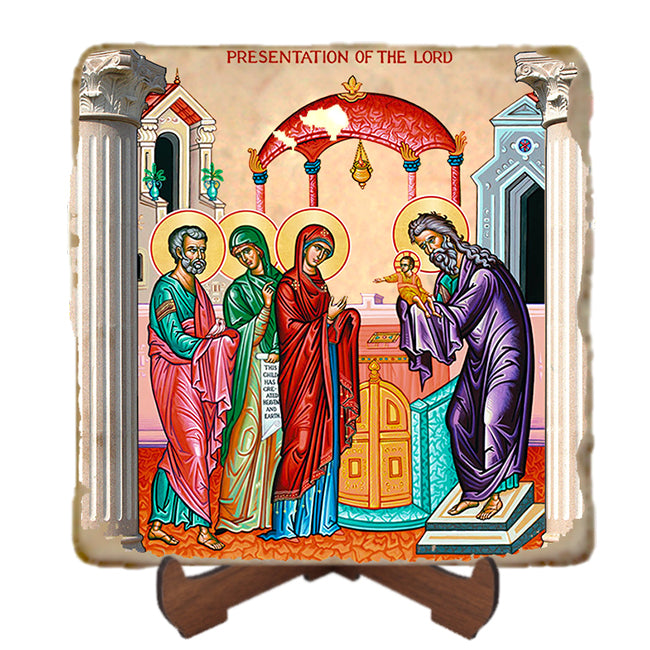 Presentation of the Lord Icon,Marble Icon,Handmade,Prayer gift,Christian Icon