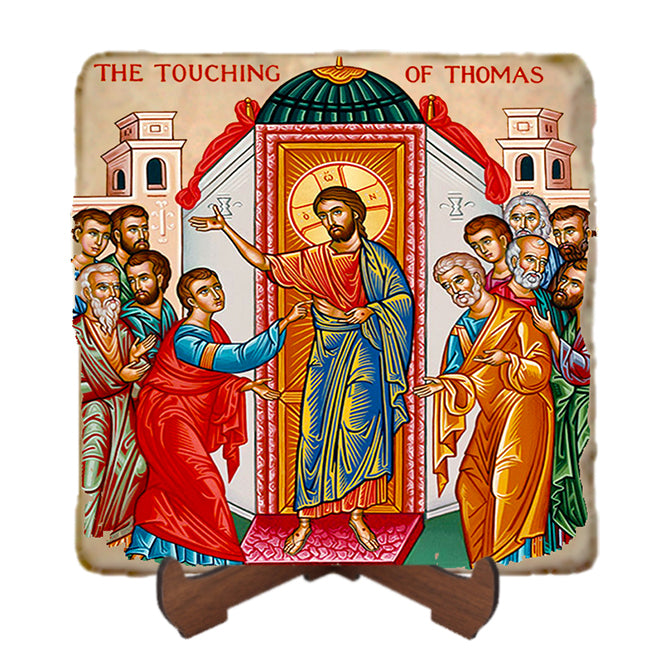 Touching of Thomas Icon,Marble Icon,Handmade,Prayer gift,Christian Icon