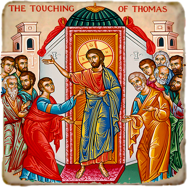 Touching of Thomas Icon,Marble Icon,Handmade,Prayer gift,Christian Icon