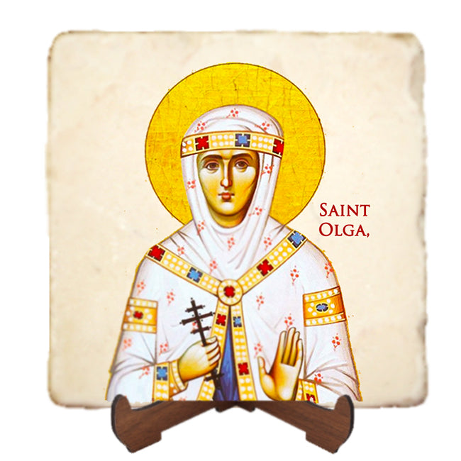 St.Olga Icon,Women Saint,Marble Icon,Handmade,Prayer gift,Christian Icon