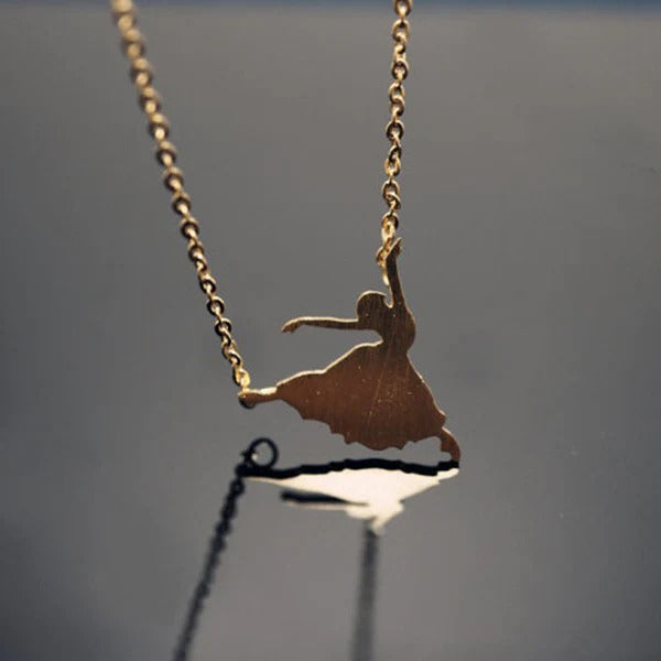 Dancing Girl Gold Necklace Minimalist Necklace