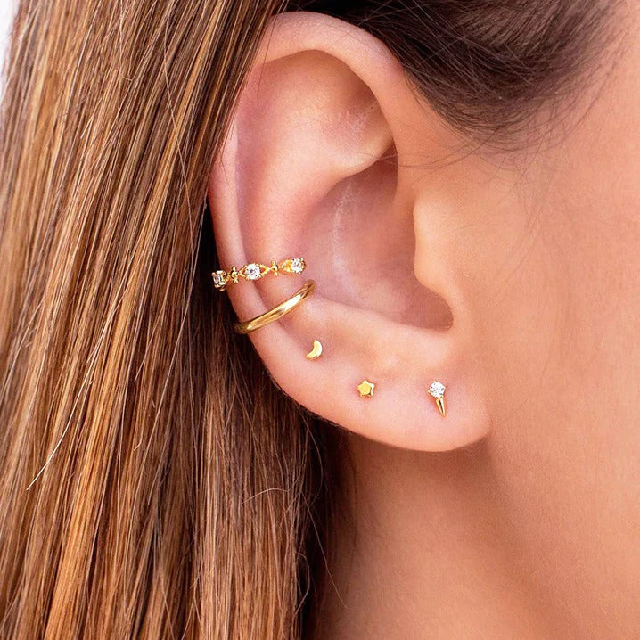 1 Piece Dainty & Tiny CZ Spike Stud Earrings