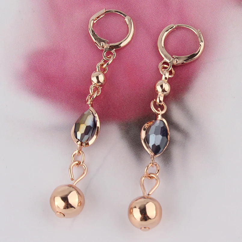 Purple crystal lady jewelry set