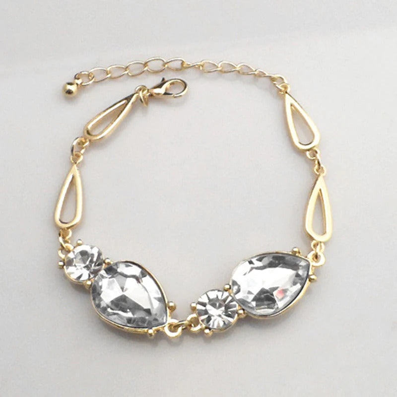 Gold crystal bohemian lady jewelry set