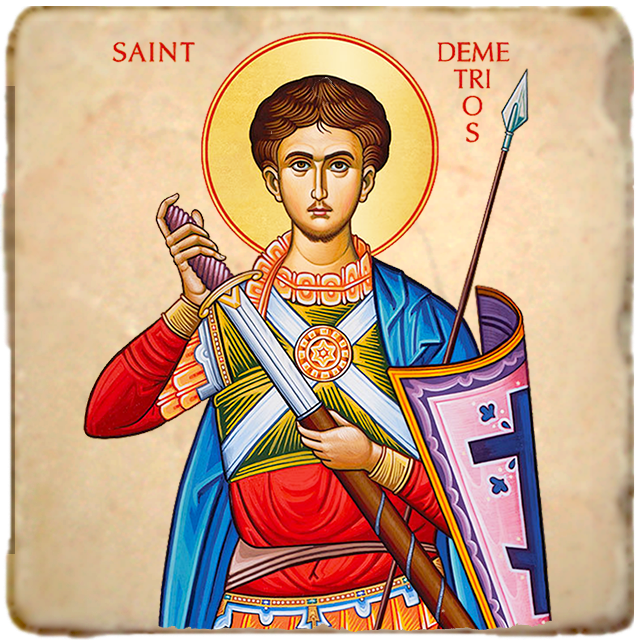 St.Demetrios Icon,Men Saints,Marble Icon,Handmade,Prayer gift,Christian Icon