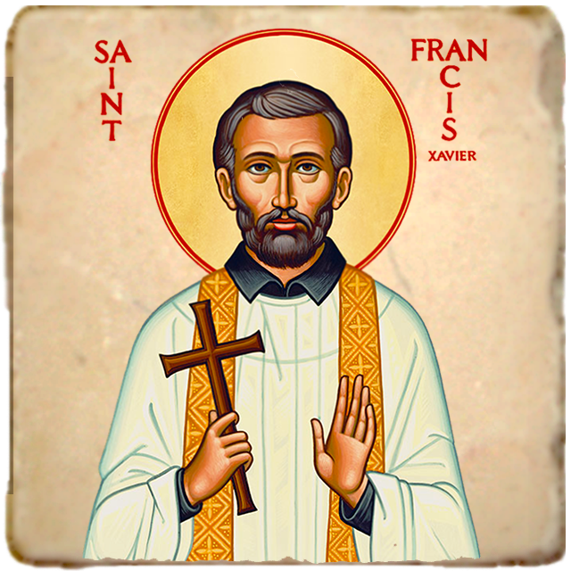 St.Francis Xavier Icon,Men Saints,Marble Icon,Handmade,Prayer gift,Christian Icon