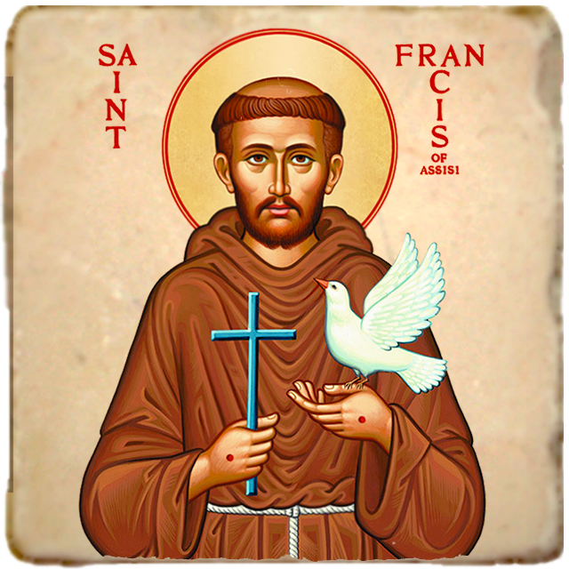 St.Francis Icon,Men Saints,Marble Icon,Handmade,Prayer gift,Christian Icon