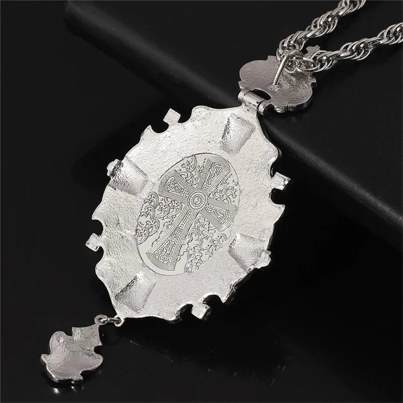 Holy Cross Byzantine Art Long Necklace