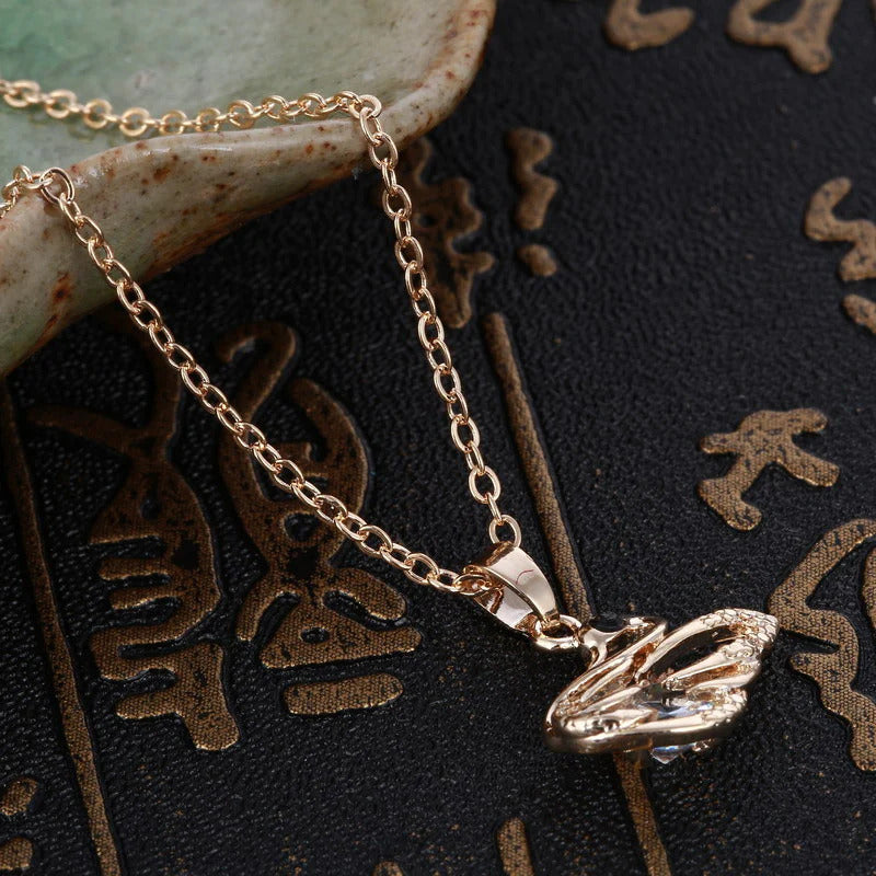Gold crystal stone swan design women’s jewelry set