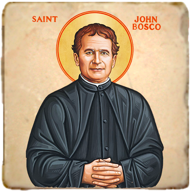 St.John Bosco Icon,Men Saints,Marble Icon,Handmade,Prayer gift,Christian Icon