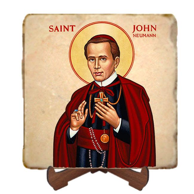 St.John Neumann Icon,Men Saints,Marble Icon,Handmade,Prayer gift,Christian Icon