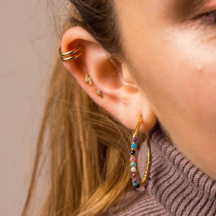 1 Piece Dainty & Tiny CZ Spike Stud Earrings