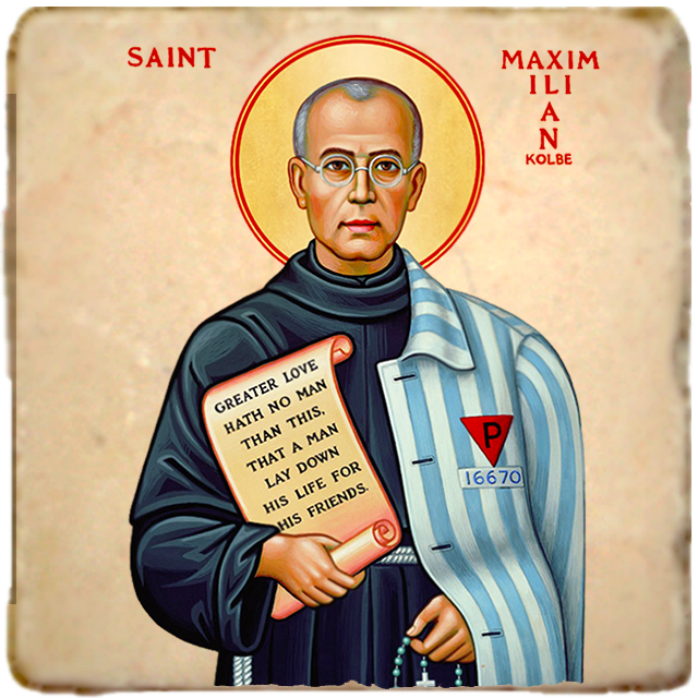 St.Maximilian Kolbe Icon,Men Saints,Marble Icon,Handmade,Prayer gift,Christian Icon