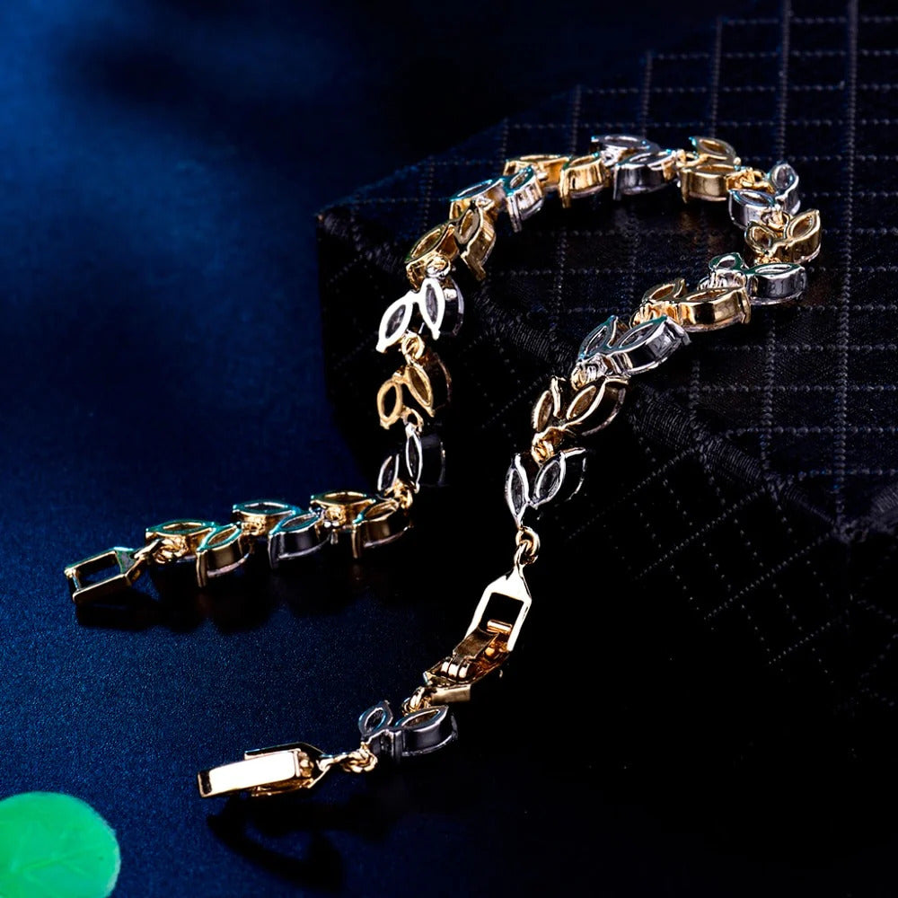 Elegant Bracelet with Baguette Zircon Stones