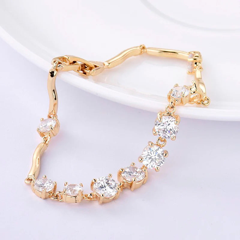 Elegant Bracelet with Zircon Stones
