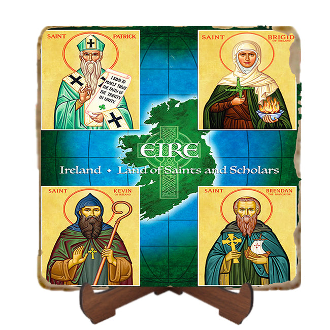 Saints of Ireland Icon,Men Saints,Marble Icon,Handmade,Prayer gift,Christian Icon
