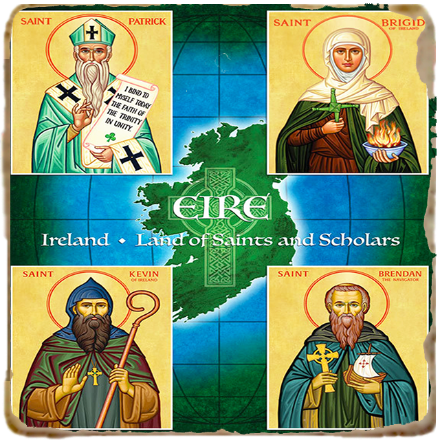 Saints of Ireland Icon,Men Saints,Marble Icon,Handmade,Prayer gift,Christian Icon
