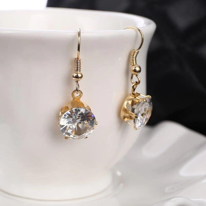 Gold crystal stone butterfly design women’s jewelry set